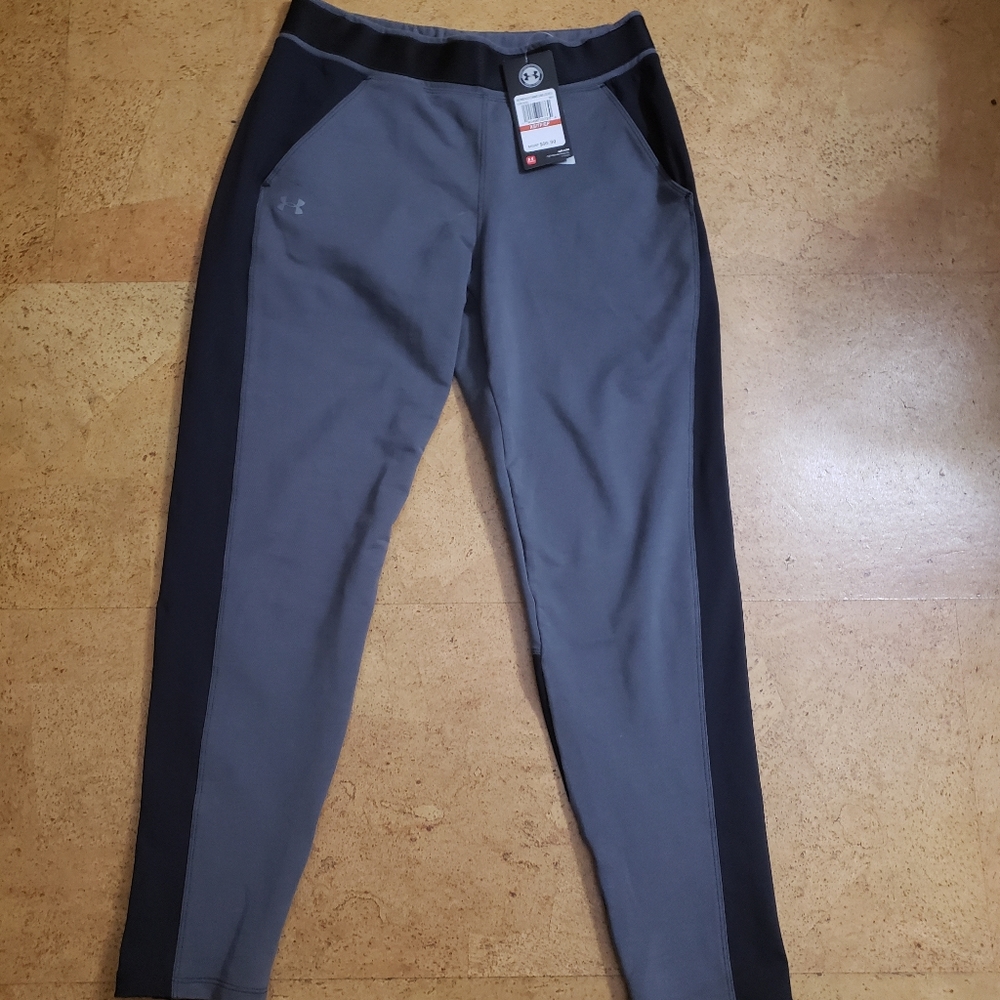 Under Armour Heat Gear Grey Black Woman's Pants Leggings XS NWT
